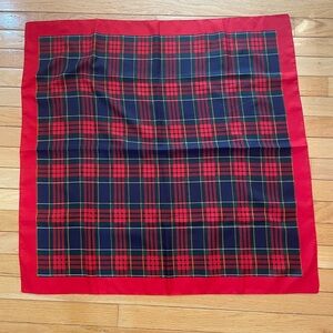 2/$25TARTAN SILK FEEL SCARF- measures 30”x30” great condition beautifulaccessory